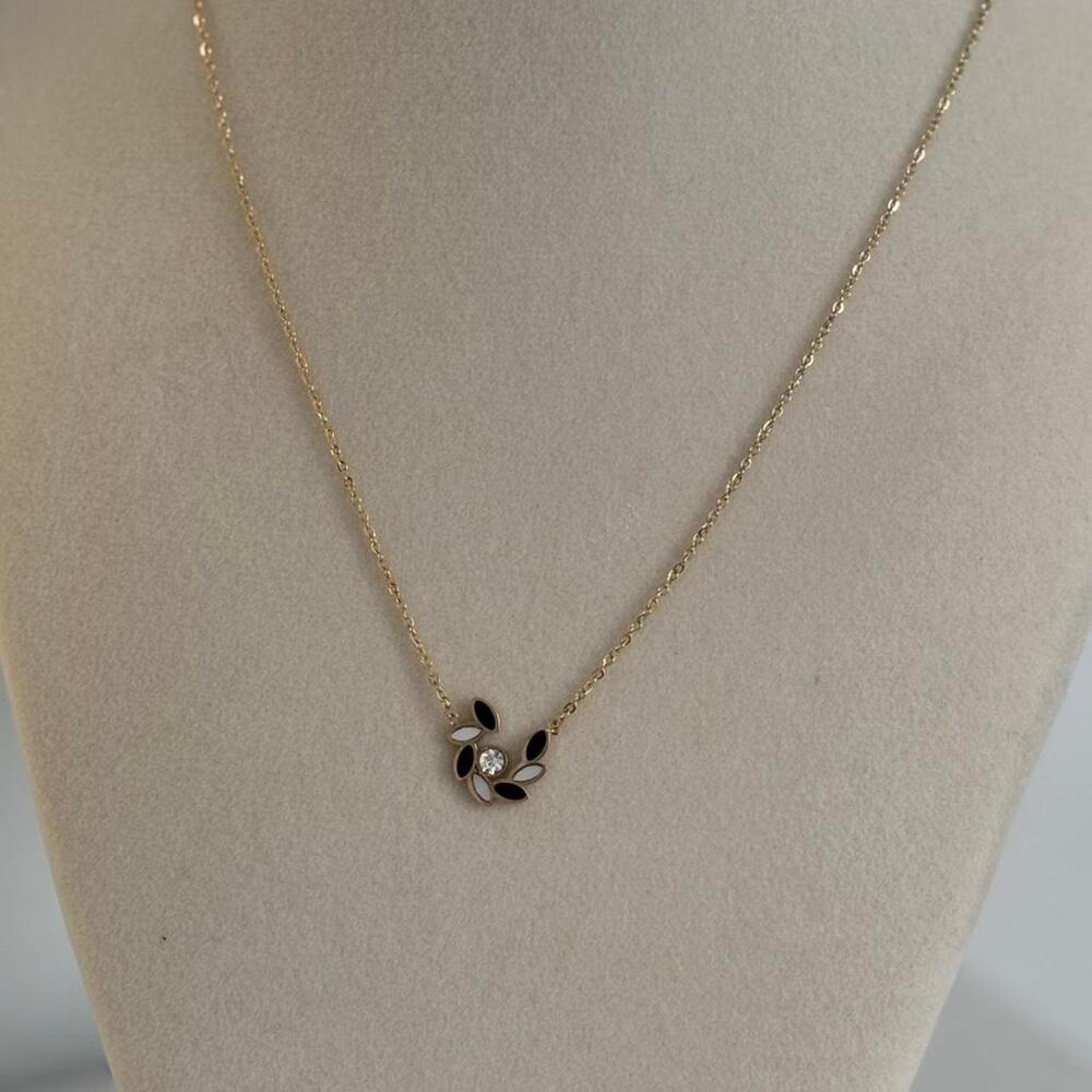 Black Gold Necklace Luxury Designer Style Stainless Steel Elegant - Picture 2 of 4